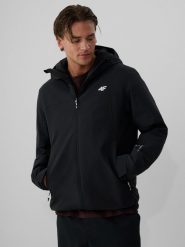 4F Kurtka zimowa membrana 5000 męska - czarna S. Czarne kurtki outdoor i hardshell 4F, na zimę, m, bez wzorów, bez kaptura. Za 349.99 zł.