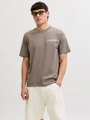 Jack & Jones Koszulka "Blaoscar" w kolorze szarobrązowym rozmiar: M. Brązowe bezrękawniki Jack & Jones, m, bez wzorów, z bawełny, bez kołnierzyka, bez ramiączek. Za 48.28 zł.