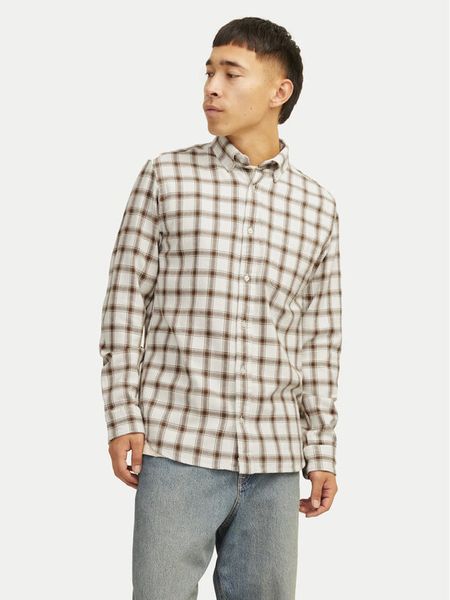 Jack & Jones Koszula Blubrook 12260710 Beżowy Comfort Fit. Brązowe koszule Jack & Jones, m, bez wzorów, z bawełny, bez kołnierzyka, bez ramiączek. Za 92.99 zł.