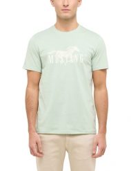 Męski T-Shirt Mustang Style Austin Frosty Green 1016492 6180. Zielone t-shirty Mustang, m, bez wzorów, bez kołnierzyka, bez ramiączek. Za 79.99 zł.