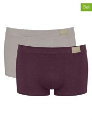 Sloggi Bokserki (2 pary) "Go Natural" w kolorze szarobrązowym i bordowym rozmiar: S. Czerwone bokserki Sloggi, s, bez wzorów. Za 37.45 zł.