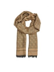 Guess Szal AM9412 POL03 Beżowy. Brązowe szaliki Guess, z aplikacjami, z materiału. Za 329.99 zł.
