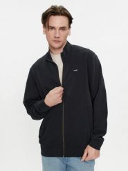 WRANGLER FUNNEL NECK ZIP MĘSKA BLUZA ROZPINANA BLACK 112350548 W6J3011936. Czarne płaszcze Wrangler, m, bez wzorów, bez kaptura. Za 149.99 zł.
