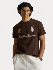Polo Ralph Lauren T-Shirt 710B20010002 Brązowy Regular Fit. Brązowe koszulki polo Polo Ralph Lauren, m, bez wzorów, z bawełny, bez kołnierzyka, bez ramiączek. Za 639.99 zł.
