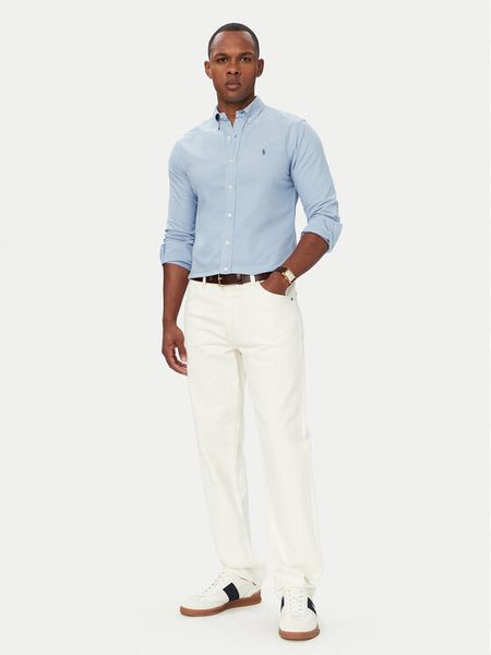 Polo Ralph Lauren Koszula 710804257509 Niebieski jasny Regular Fit. Niebieskie koszule Polo Ralph Lauren, l, bez wzorów, z bawełny, bez kołnierzyka, bez ramiączek. Za 689.99 zł.