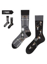 TODO SOCKS Skarpety (2 pary) w kolorze czarno-szarym rozmiar: 43-46. Czarne skarpety TODO SOCKS, bez wzorów, prążkowane. Za 66.16 zł.