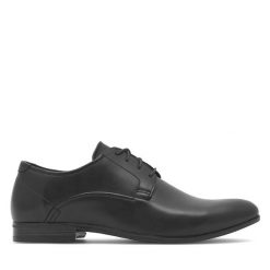 Półbuty Lanetti. Czarne eleganckie półbuty Lanetti, bez wzorów, bez obcasa, bez zapięcia. Za 129.99 zł.