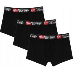 Bokserki dla mężczyzn Geographical Norway 3-pak. Czarne bokserki Geographical Norway, m, bez wzorów, z bawełny. W wyprzedaży za 59.99 zł.