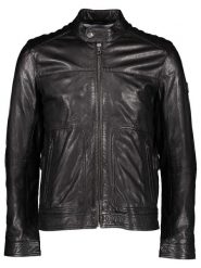 Bugatti Skórzana kurtka w kolorze czarnym rozmiar: 54. Czarne kurtki Bugatti, bez wzorów, ze skóry, bez kaptura. Za 891.99 zł.