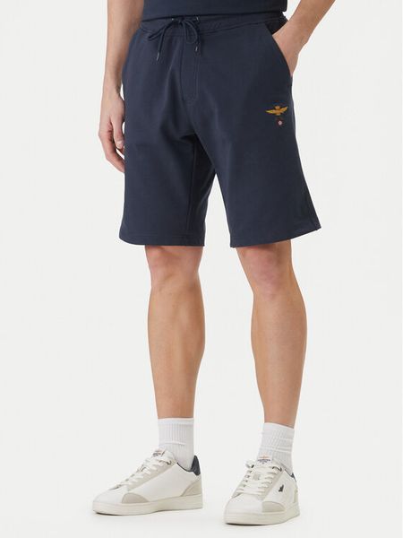 Aeronautica Militare Szorty sportowe 261BF0032UF00674 Granatowy Regular Fit. Niebieskie krótkie spodenki sportowe Aeronautica Militare, m, bez wzorów, z bawełny. Za 359.99 zł.