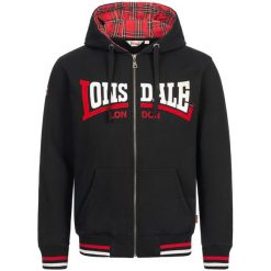 Bluza z kapturem i zamkiem błyskawicznym Lonsdale Nateby. Czarne bluzy z kapturem Lonsdale, s, z aplikacjami, z polaru, z kapturem. Za 361.50 zł.