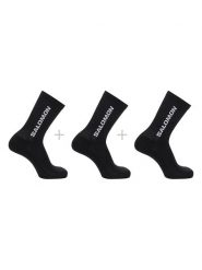 SALOMON Skarpety funkcyjne (3 pary) "Everyday Crew" w kolorze czarnym rozmiar: 45-47. Czarne skarpety Salomon, bez wzorów, z materiału. Za 52.17 zł.