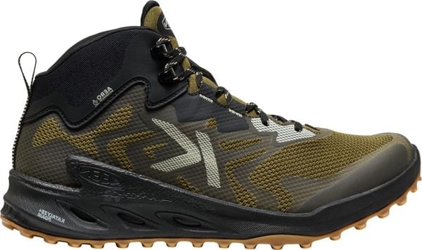 Buty trekkingowe KEEN ZIONIC NXT MID WP M Oliwkowe/Czarne. Czarne buty turystyczne Keen, bez wzorów, z materiału, bez zapięcia, trekkingowe. Za 827.70 zł.
