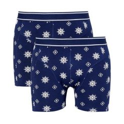 Cellbes Bokserki 2 Pack niebieski we wzory male niebieski/ze wzorem S. Niebieskie bokserki Cellbes, m, bez wzorów, z dżerseju. W wyprzedaży za 45.00 zł.