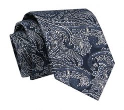 Elegancki, Klasyczny, Męski Krawat -ALTIES - Grantat w Orientalny Wzór. Niebieskie krawaty i muchy Alties, bez wzorów, z tkaniny. Za 49.00 zł.