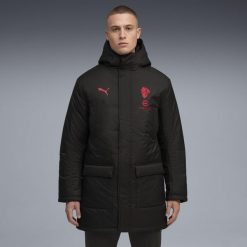 Męska kurtka treningowa na zimę AC Milan PUMA. Czarne kurtki Puma, na zimę, l, bez wzorów, bez kaptura. Za 699.00 zł.