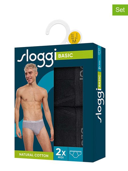 Sloggi Slipy (2 pary) "Basic" w kolorze czarnym rozmiar: S. Czarne slipki Sloggi, s, bez wzorów. Za 41.39 zł.