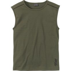 Koszulka funkcyjna bez rękawów Slim Fit bonprix ciemnooliwkowy. Bezrękawniki bonprix. Za 27.99 zł.