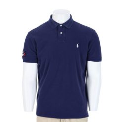 Second life - Męskie polo z krótkim rękawem - Stan bardzo dobry. Niebieskie koszulki polo RALPH LAUREN, m, bez wzorów, bez kołnierzyka, bez ramiączek. Za 127.76 zł.