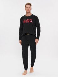 Boss Piżama LNY 50514892 Czarny Regular Fit. Czarne piżamy Boss, m, bez wzorów, z bawełny, bez ramiączek. Za 259.99 zł.