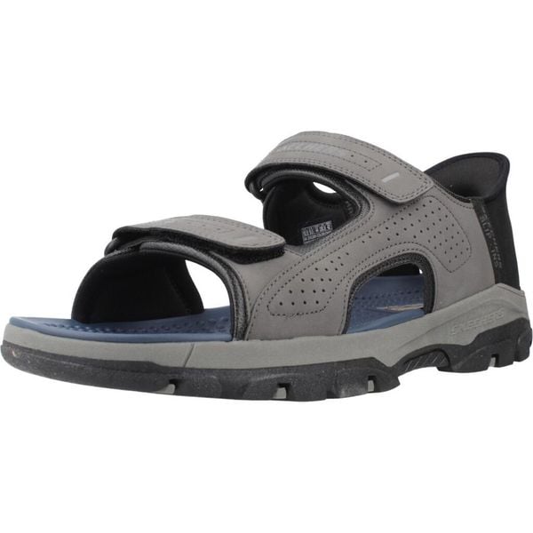 Sandały SKECHERS SLIP-INS TRESMEN-REECE Szary. Szare sandały Skechers, z syntetyku, bez zapięcia. Za 267.99 zł.