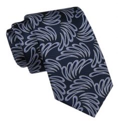 Elegancki Krawat Męski - Alties - Granatowy z Dużym Wzorem. Niebieskie krawaty i muchy Alties, bez wzorów, z tkaniny. Za 49.00 zł.
