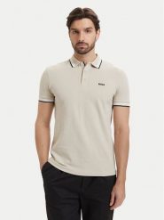 BOSS Polo Paddy 50469055 Beżowy jasny Regular Fit. Brązowe koszulki polo Boss, m, bez wzorów, z bawełny, bez kołnierzyka, bez ramiączek. Za 449.99 zł.