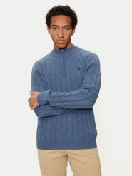 U.S. Polo Assn. Sweter MUP3697 Niebieski Regular Fit. Niebieskie swetry rozpinane U.S. Polo Assn., m, bez wzorów, z syntetyku, bez kołnierzyka, bez ramiączek. Za 179.99 zł.