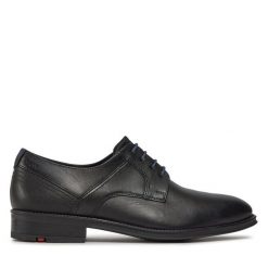 Półbuty Lloyd. Czarne eleganckie półbuty Lloyd, bez wzorów, bez obcasa, bez zapięcia. Za 389.99 zł.