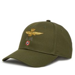 Czapka z daszkiem Aeronautica Militare. Zielone czapki z daszkiem Aeronautica Militare, bez wzorów. Za 119.99 zł.