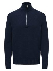 ONLY & SONS Sweter "James" w kolorze granatowym rozmiar: M. Niebieskie swetry nierozpinane Only & Sons, m, bez wzorów, bez kołnierzyka, bez ramiączek. Za 204.95 zł.