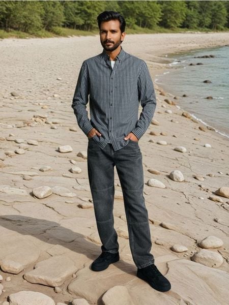 Bawełniana koszula w kratę - szary. Szare koszule Sinsay, l, bez wzorów, z bawełny, bez kołnierzyka, bez ramiączek. Za 69.99 zł.