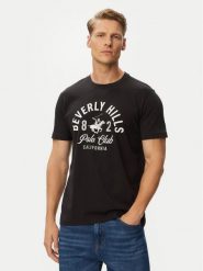 Beverly Hills Polo Club T-Shirt P-SS26M-TS1290 Czarny Regular Fit. Czarne koszulki polo Beverly Hills Polo Club, m, bez wzorów, z bawełny, bez kołnierzyka, bez ramiączek. Za 149.99 zł.