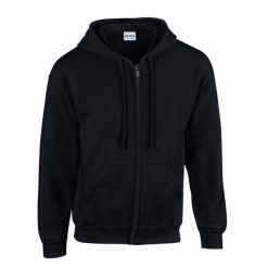 Bluza Z Kapturem Dla Dorosłych Unisex Heavy Blend Full Zip. Czarne bluzy GILDAN, m, bez wzorów, z kapturem. Za 121.99 zł.