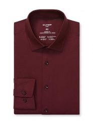 OLYMP Koszula "Luxor" - Modern fit - w kolorze bordowym rozmiar: 41. Czerwone koszule Olymp, bez wzorów, z bawełny, bez kołnierzyka, bez ramiączek. Za 122.09 zł.
