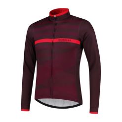 Bluza rowerowa męska Rogelli Stripe. Czerwone bluzy Rogelli, m, bez wzorów, bez kaptura. W wyprzedaży za 150.00 zł.