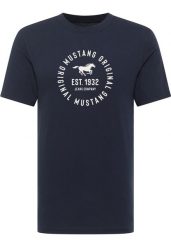 Męski T-Shirt Mustang Style Alex Dark Sapphire 1017992 4136. Niebieskie t-shirty Mustang, m, bez wzorów, bez kołnierzyka, bez ramiączek. Za 79.99 zł.