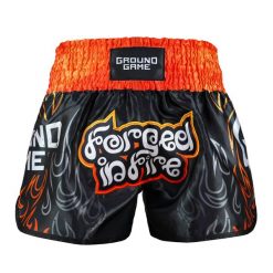 Spodenki Muay Thai Ground Game Flames. Czarne szorty GROUND GAME, l, bez wzorów, sportowe. Za 169.99 zł.