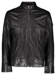 Bugatti Skórzana kurtka w kolorze czarnym rozmiar: 48. Czarne kurtki Bugatti, bez wzorów, prążkowane, bez kaptura. Za 674.44 zł.