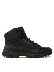 CATerpillar Trekkingi Threshold Hiker Wp P725957 Czarny. Czarne botki sznurowane CATerpillar, bez wzorów, ze skóry, bez obcasa, bez zapięcia. Za 359.99 zł.