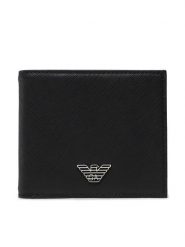 Emporio Armani Duży Portfel Męski Y4R168 Y138E 81072 Czarny. Czarne portfele Emporio Armani, bez wzorów, ze skóry. Za 449.99 zł.