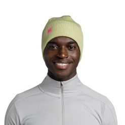 Czapka zimowa Buff Crossknit Beanie - sheen yellow. Żółte bielizna termoaktywna Buff, na zimę, uniwersalny, bez wzorów, z dzianiny, bez ramiączek, do biegania. Za 156.55 zł.