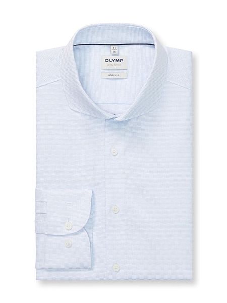 OLYMP Koszula "Level 5" - Body fit - w kolorze błękitnym rozmiar: 45. Niebieskie koszule Olymp, bez wzorów, z bawełny, bez kołnierzyka, bez ramiączek. Za 122.38 zł.