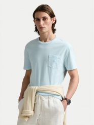 Polo Ralph Lauren T-Shirt 710969628002 Błękitny Custom Slim Fit. Niebieskie koszulki polo Polo Ralph Lauren, l, bez wzorów, z bawełny, bez kołnierzyka, bez ramiączek. Za 289.99 zł.