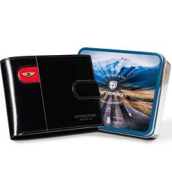 Portfel męski Peterson PTN 22306L-VT-E czarny. Czarne portfele Peterson, bez wzorów, ze skóry. Za 169.99 zł.