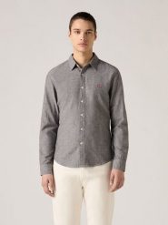 Levi's Koszula - Slim fit - w kolorze błękitno-szarym rozmiar: L. Niebieskie koszule Levi's®, l, bez wzorów, z bawełny, bez kołnierzyka, bez ramiączek. Za 102.18 zł.