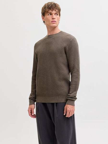 Jack & Jones Sweter w kolorze jasnobrązowym rozmiar: M. Brązowe swetry nierozpinane Jack & Jones, m, bez wzorów, z bawełny, bez kołnierzyka, bez ramiączek. Za 117.73 zł.