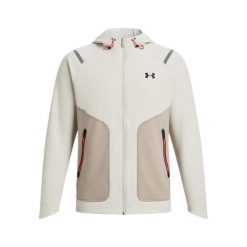 Męska kurtka dresowa Under Armour UNSTOPPABLE LC. Białe kurtki Under Armour, m, bez wzorów, z dresówki, bez kaptura. Za 494.90 zł.