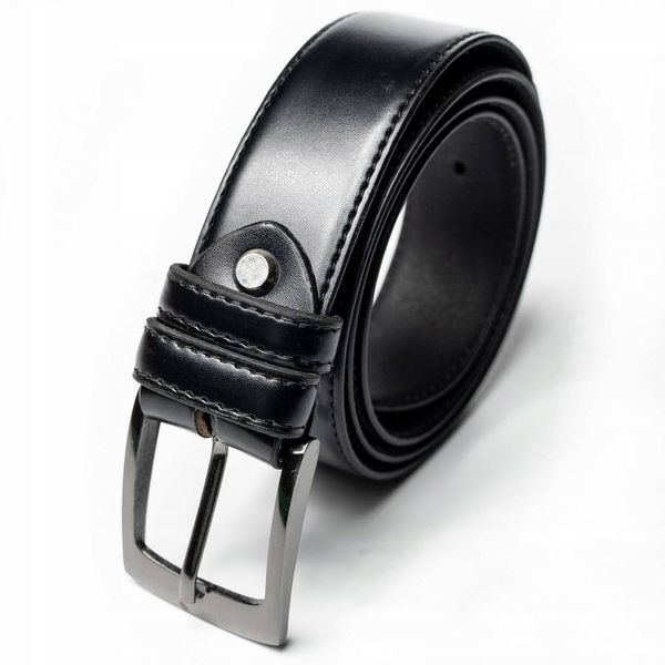 Skórzany pasek Rovicky PSN-01-SO czarny. Czarne paski Inny, bez wzorów, ze skóry, eleganckie. Za 30.99 zł.