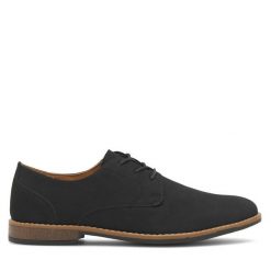 Półbuty Lanetti. Czarne eleganckie półbuty Lanetti, bez wzorów, bez obcasa, bez zapięcia. Za 139.99 zł.